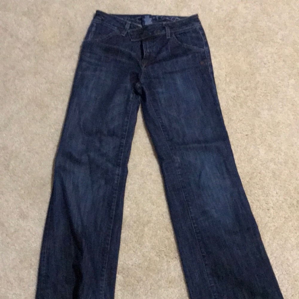 Size 27 wide leg dark denim jeans